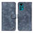 Leather Case Stands Flip Cover Holder N06P for Motorola Moto G22 Blue