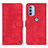 Leather Case Stands Flip Cover Holder N06P for Motorola Moto G31 Red