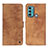 Leather Case Stands Flip Cover Holder N06P for Motorola Moto G40 Fusion Brown