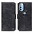 Leather Case Stands Flip Cover Holder N06P for Motorola Moto G41 Black