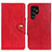 Leather Case Stands Flip Cover Holder N06P for Samsung Galaxy S21 Ultra 5G Red