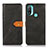 Leather Case Stands Flip Cover Holder N07P for Motorola Moto E20 Black