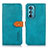 Leather Case Stands Flip Cover Holder N07P for Motorola Moto Edge 30 5G Cyan