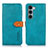 Leather Case Stands Flip Cover Holder N07P for Motorola Moto Edge S30 5G Cyan