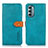 Leather Case Stands Flip Cover Holder N07P for Motorola Moto G Stylus (2022) 4G Cyan