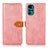 Leather Case Stands Flip Cover Holder N07P for Motorola Moto G22 Pink