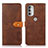 Leather Case Stands Flip Cover Holder N07P for Motorola Moto G51 5G
