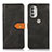 Leather Case Stands Flip Cover Holder N07P for Motorola Moto G51 5G Black