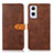 Leather Case Stands Flip Cover Holder N07P for OnePlus Nord N20 5G Brown