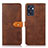 Leather Case Stands Flip Cover Holder N07P for Oppo Reno7 SE 5G Brown