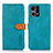 Leather Case Stands Flip Cover Holder N07P for Oppo Reno8 4G Cyan