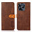 Leather Case Stands Flip Cover Holder N07P for Realme C51 Brown