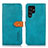 Leather Case Stands Flip Cover Holder N07P for Samsung Galaxy S21 Ultra 5G Cyan