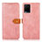 Leather Case Stands Flip Cover Holder N07P for Vivo Y21t Pink