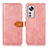 Leather Case Stands Flip Cover Holder N07P for Xiaomi Mi 12 5G Pink