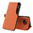 Leather Case Stands Flip Cover Holder Q01H for Xiaomi Poco X3 NFC Orange