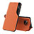 Leather Case Stands Flip Cover Holder Q01H for Xiaomi Poco X3 Pro Orange