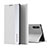 Leather Case Stands Flip Cover Holder Q01H for Xiaomi Redmi 9i Silver