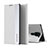 Leather Case Stands Flip Cover Holder Q01H for Xiaomi Redmi Note 9 Silver