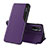 Leather Case Stands Flip Cover Holder Q02H for Xiaomi Poco M5S Purple