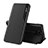 Leather Case Stands Flip Cover Holder Q02H for Xiaomi Redmi Note 9 Pro Black