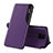 Leather Case Stands Flip Cover Holder Q02H for Xiaomi Redmi Note 9 Pro Purple