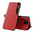 Leather Case Stands Flip Cover Holder Q02H for Xiaomi Redmi Note 9S Red