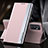 Leather Case Stands Flip Cover Holder Q03H for Samsung Galaxy M52 5G Rose Gold
