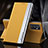 Leather Case Stands Flip Cover Holder Q03H for Samsung Galaxy M52 5G Yellow