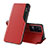 Leather Case Stands Flip Cover Holder Q03H for Xiaomi Poco F4 5G Red