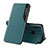 Leather Case Stands Flip Cover Holder QH1 for Samsung Galaxy A11 Green