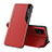 Leather Case Stands Flip Cover Holder QH1 for Samsung Galaxy A51 4G Red