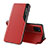 Leather Case Stands Flip Cover Holder QH1 for Samsung Galaxy M60s Red