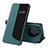Leather Case Stands Flip Cover Holder QH3 for Huawei Mate 60 Pro Green