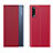 Leather Case Stands Flip Cover Holder QH3 for Samsung Galaxy A50 Red
