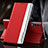 Leather Case Stands Flip Cover Holder QH3 for Samsung Galaxy A70 Red