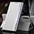 Leather Case Stands Flip Cover Holder QH3 for Samsung Galaxy A70S Silver