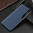 Leather Case Stands Flip Cover Holder QH3 for Samsung Galaxy M21 Blue