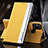 Leather Case Stands Flip Cover Holder QH3 for Samsung Galaxy M21s Yellow