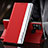 Leather Case Stands Flip Cover Holder QH3 for Samsung Galaxy M31 Prime Edition Red