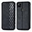 Leather Case Stands Flip Cover Holder S01D for Google Pixel 4a Black