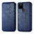 Leather Case Stands Flip Cover Holder S01D for Google Pixel 5 Blue