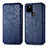 Leather Case Stands Flip Cover Holder S01D for Google Pixel 5 XL 5G Blue