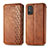 Leather Case Stands Flip Cover Holder S01D for Huawei Honor X10 Max 5G Brown