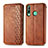 Leather Case Stands Flip Cover Holder S01D for Huawei P40 Lite E Brown