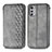 Leather Case Stands Flip Cover Holder S01D for Motorola Moto E32 Gray