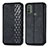 Leather Case Stands Flip Cover Holder S01D for Motorola Moto E40 Black