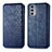 Leather Case Stands Flip Cover Holder S01D for Motorola Moto Edge 20 5G Blue