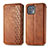 Leather Case Stands Flip Cover Holder S01D for Motorola Moto Edge 20 Lite 5G Brown