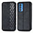 Leather Case Stands Flip Cover Holder S01D for Motorola Moto Edge 20 Pro 5G Black